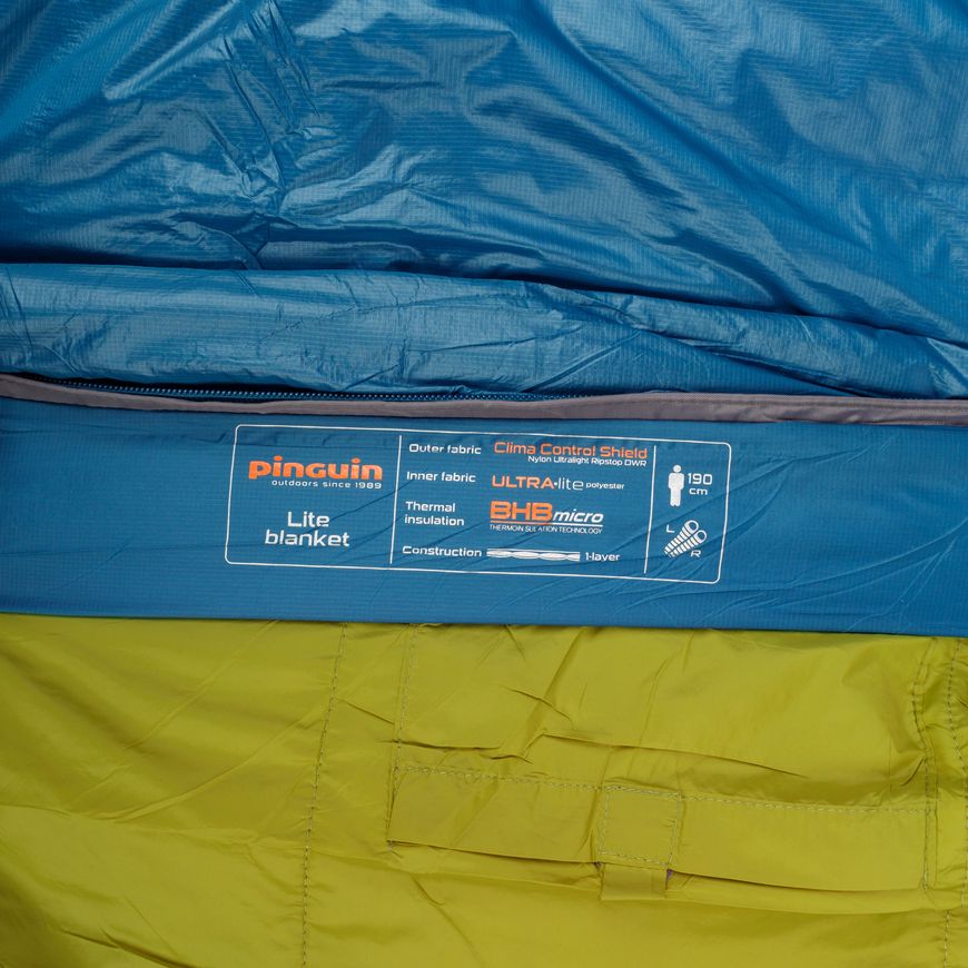 Спальний мішок Pinguin Lite Blanket (14/10°C), 190 см - Right Zip, Petrol (PNG 229462) 2020