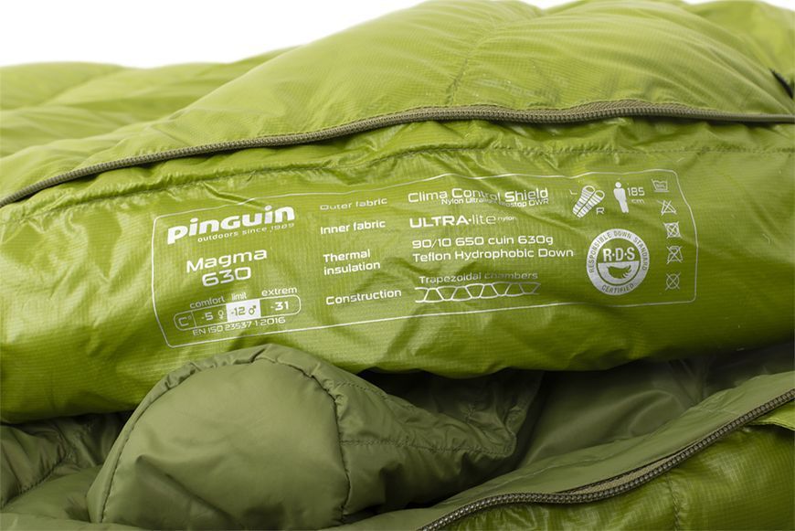 Спальний мішок Pinguin Magma 630 (-5/ -12&deg;C), 195 см - Right Zip, Blue (PNG 243451)